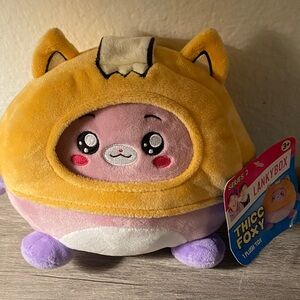 Thicc Foxy Plush Toy - Yellow and Purple